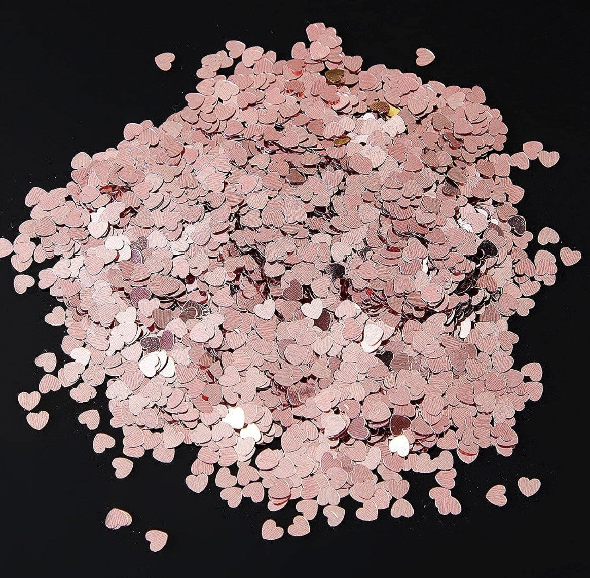 Valentines Heart Pink Table Confetti Metallic Shiny Reusable Decoration 30g