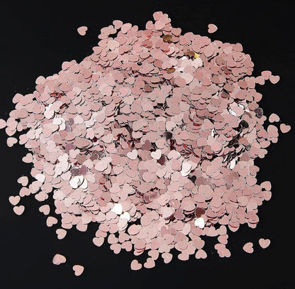 Valentines Heart Pink Table Confetti Metallic Shiny Reusable Decoration 30g