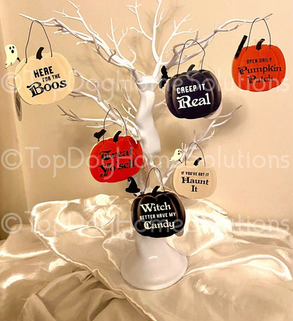 Funny Halloween Sign Hanging Decoration Pumpkin Ghost Bat Rustic Humour joke