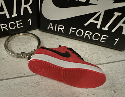 Nike Air Force 1 3D Trainer sneaker Keyring Red shoe Mini Low Gift Box Car key