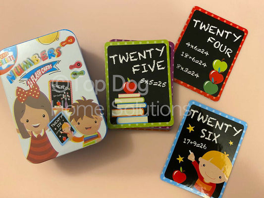 Children's Kids Flash Cards tin Alphabet Number Educational Pre School Learning