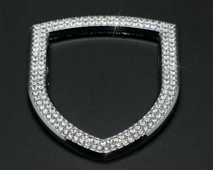 Car Porsche Rhinestone Steering Wheel Center Emblem crystal Diamond Sticker Logo