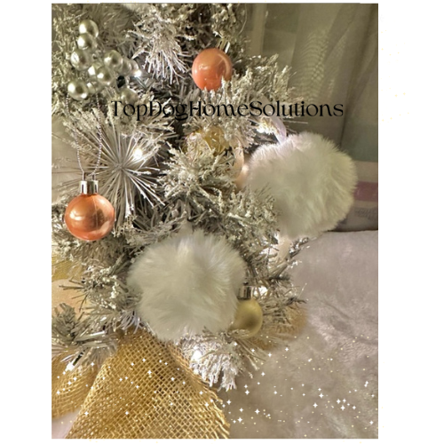 Christmas Furry Red Pom Pom Decorations Tree Hanging Rudolph Nose Bauble Ball