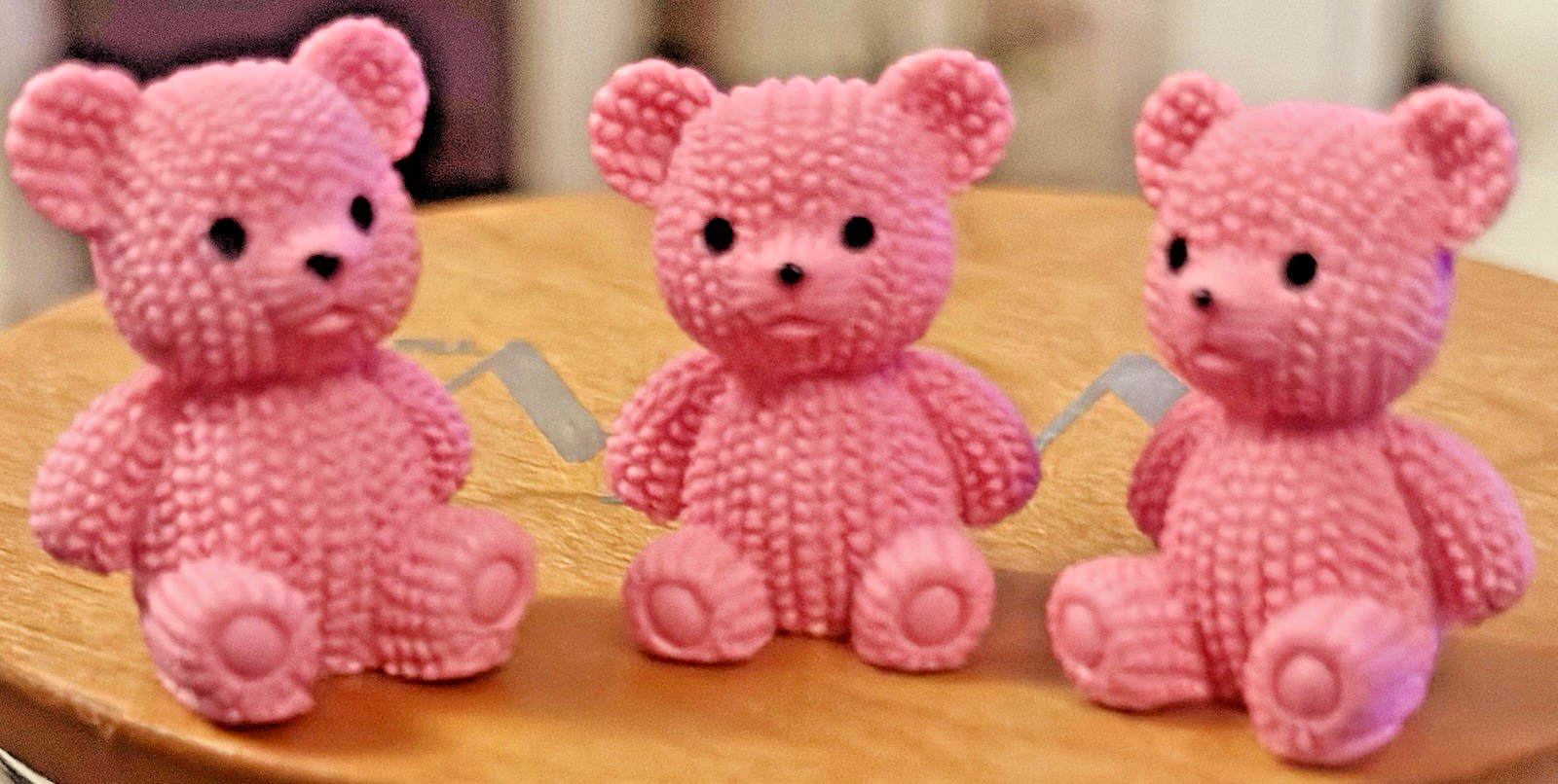 Mini Sitting Teddy Bear Figure Care Pink Brown Gift Love Cute Girlfriend Love