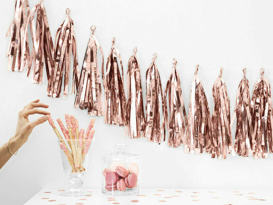 Christmas party Rose Gold 14 Tassel Garland Decoration1.5m string Decoration