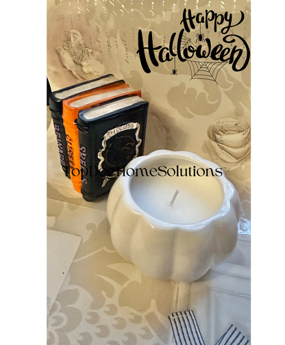Witch Candle Halloween Pumpkin & Book of spells Scented Gift Ornament Vanilla
