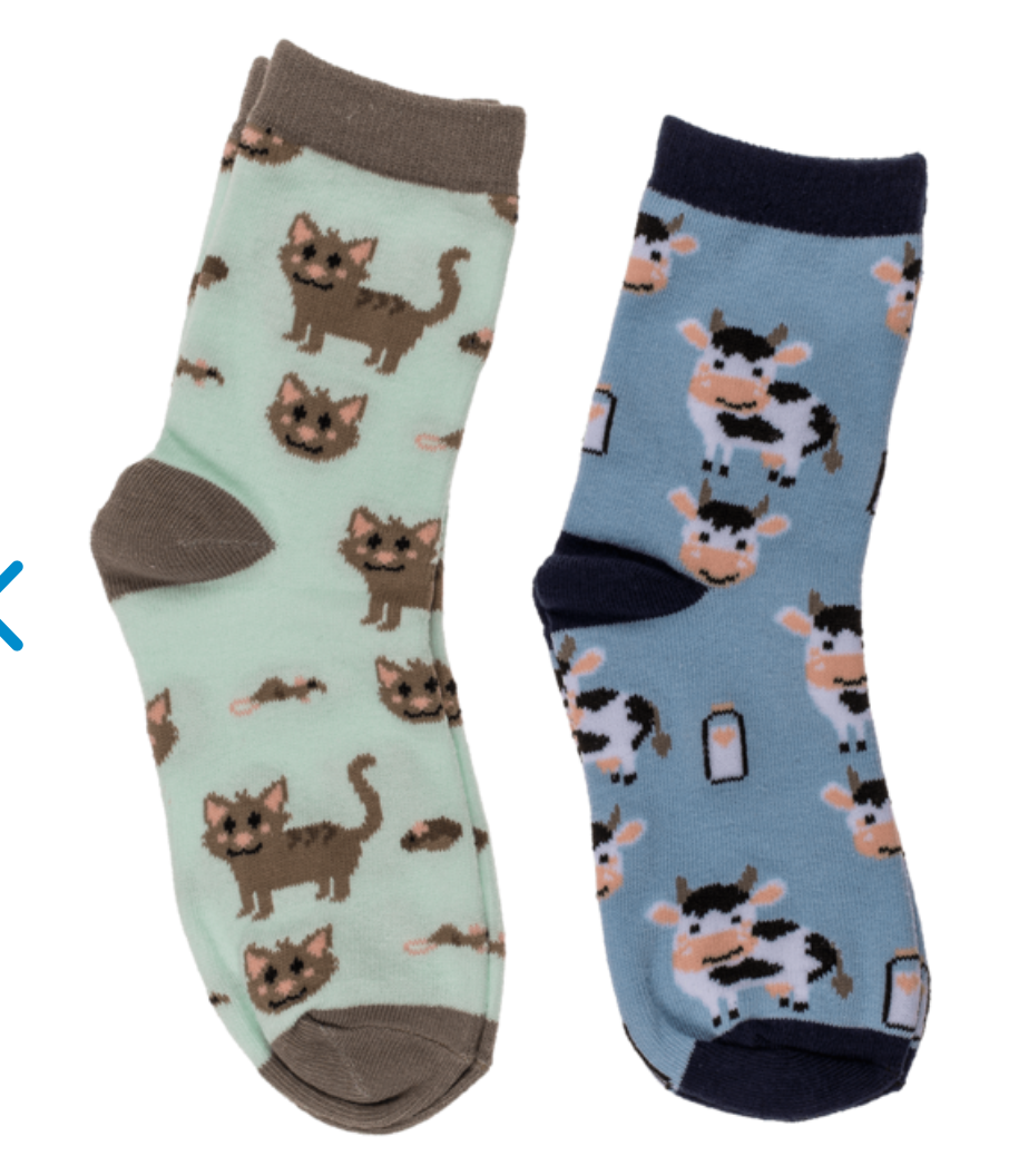 Animal Magic Flannel Socks Xmas Kids pair expanding travel Novelty compact Gift