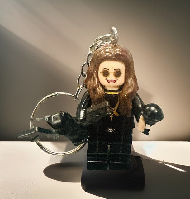 Rock Music Ozzy Osbourne Minifigure Keyring Bat Black Mini Figure Rock Band