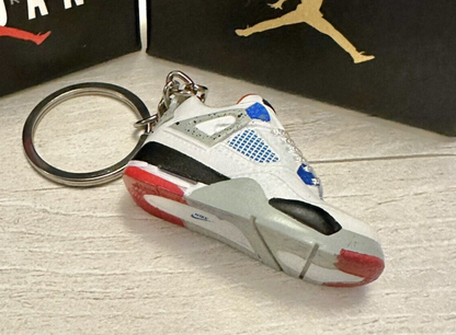 Mini Nike Jordan 4 3D Trainer sneaker Keyring Multi Red Grey Blue shoe no box
