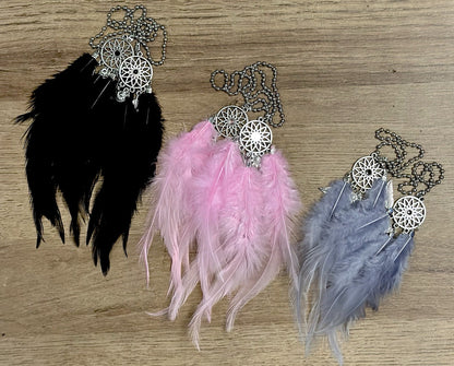 Hanging Car Dream Catcher Spiritual Grey Black White Mirror Interior Feather