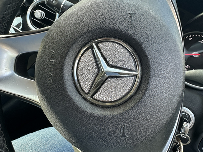 Car Mercedes Rhinestone Steering Wheel Center 45 mm Trim Diamond Sticker Logo