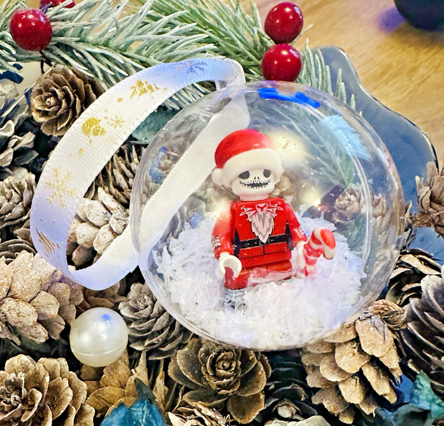 Christmas Grinch Santa Mini Figure Bauble Hanging Snowflake Tree 3D  Handmade