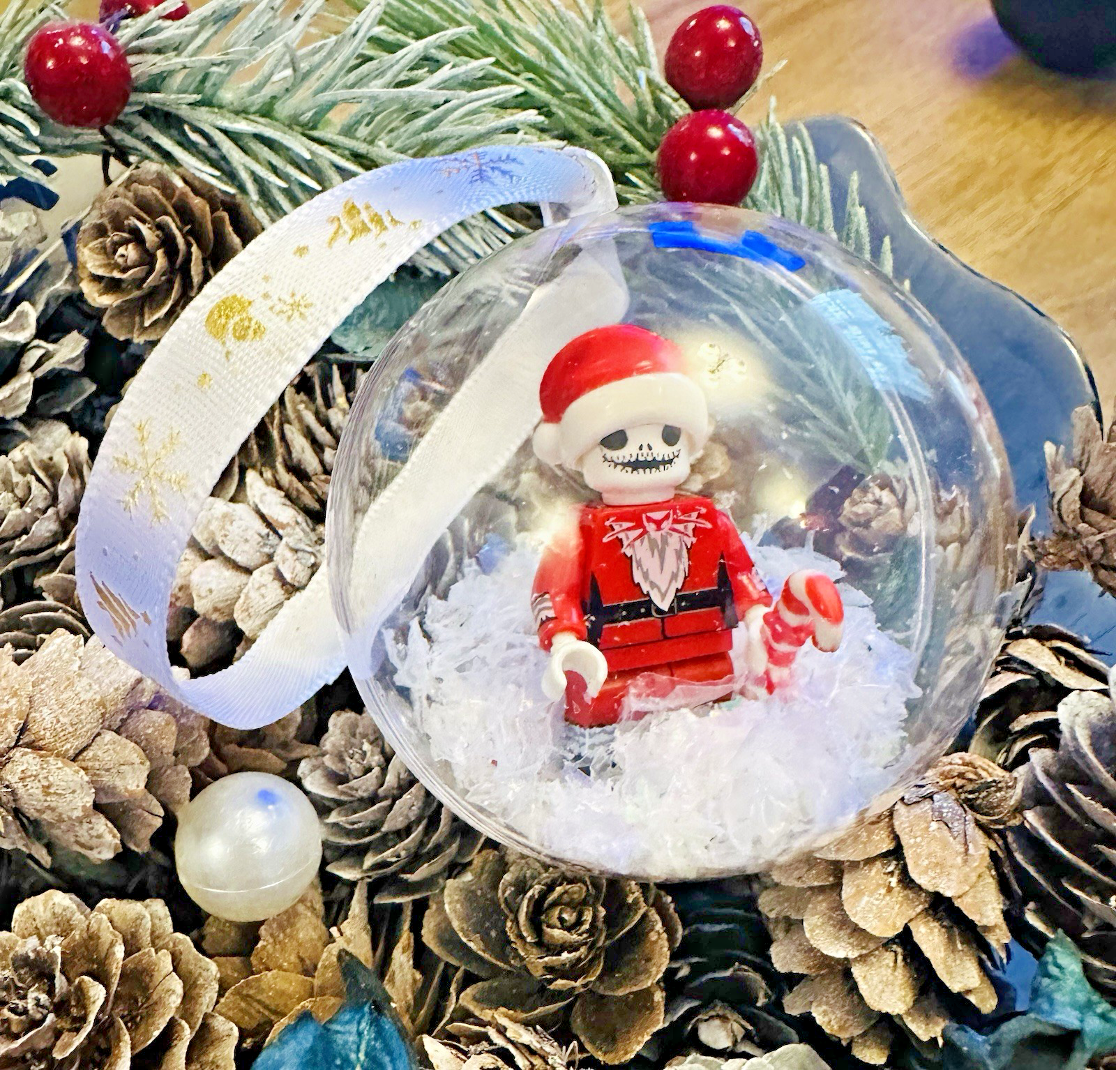 Christmas Grinch Santa Mini Figure Bauble Hanging Snowflake Tree 3D  Handmade