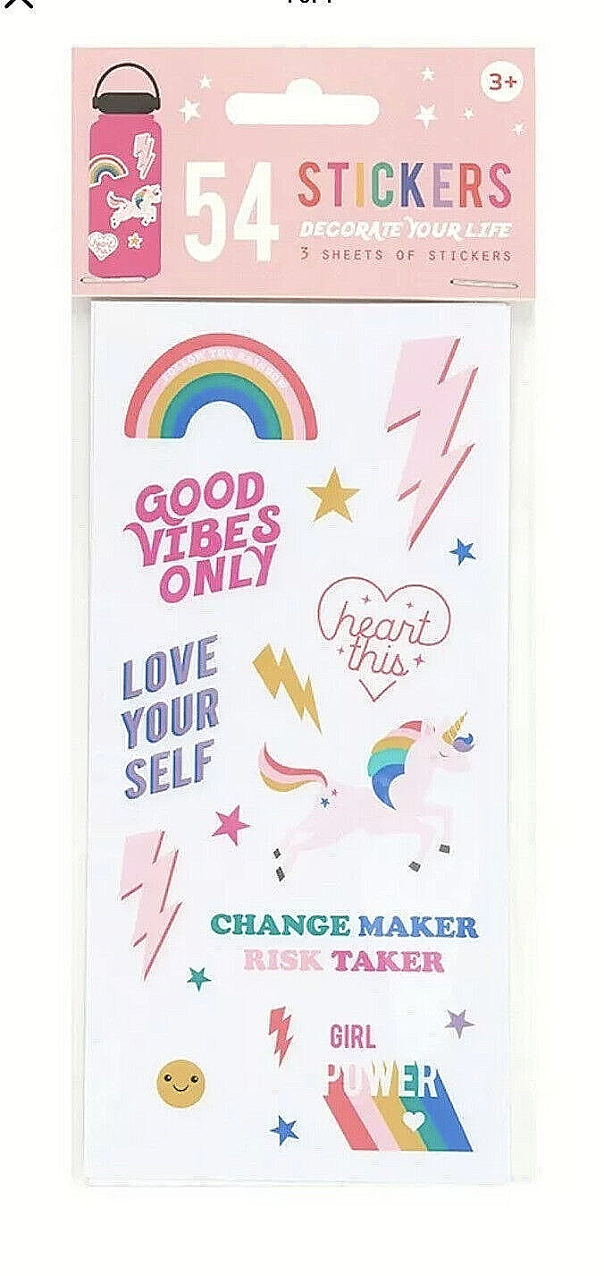Unicorn Rainbow Pink Stickers Girls Small Gift for Book Laptop Bottle
