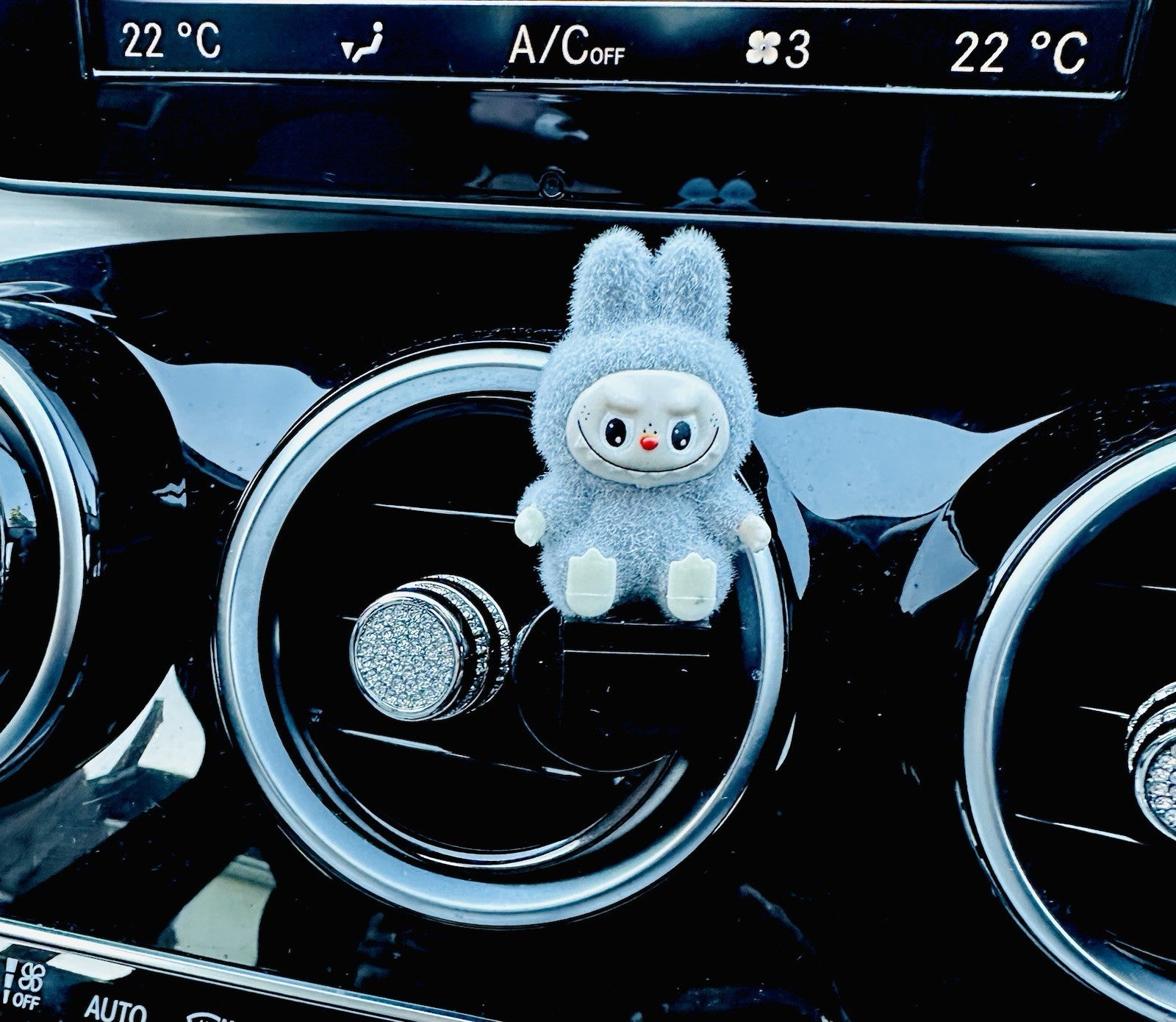 3D Monster Labububu Air Freshener Mini Figure flock Car Clip Vent Scent  Gift