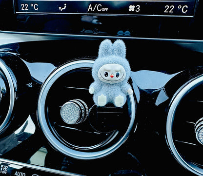 3D Monster Labububu Air Freshener Mini Figure flock Car Clip Vent Scent  Gift