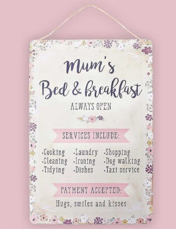 Mum Nan Grandmas Baby Sitting Service Metal Hanging Sign Wall Plaque Gift Funny
