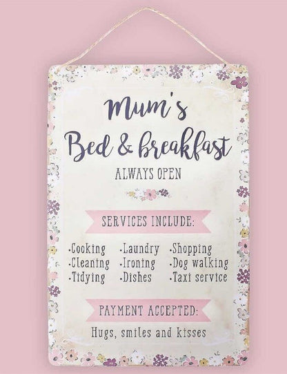 Mum Nan Grandmas Baby Sitting Service Metal Hanging Sign Wall Plaque Gift Funny