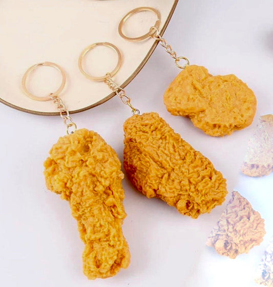 Chicken Nugget Keyring McDonalds KFC Wings Novelty Funny Joke Key Chain Foodie