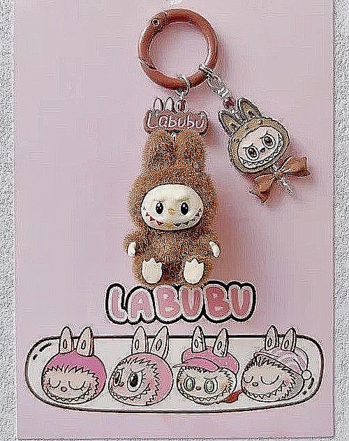 Handmade keyring La + bu bu Heart Charm Monster Pendant Kawaii Doll Keychain Bag