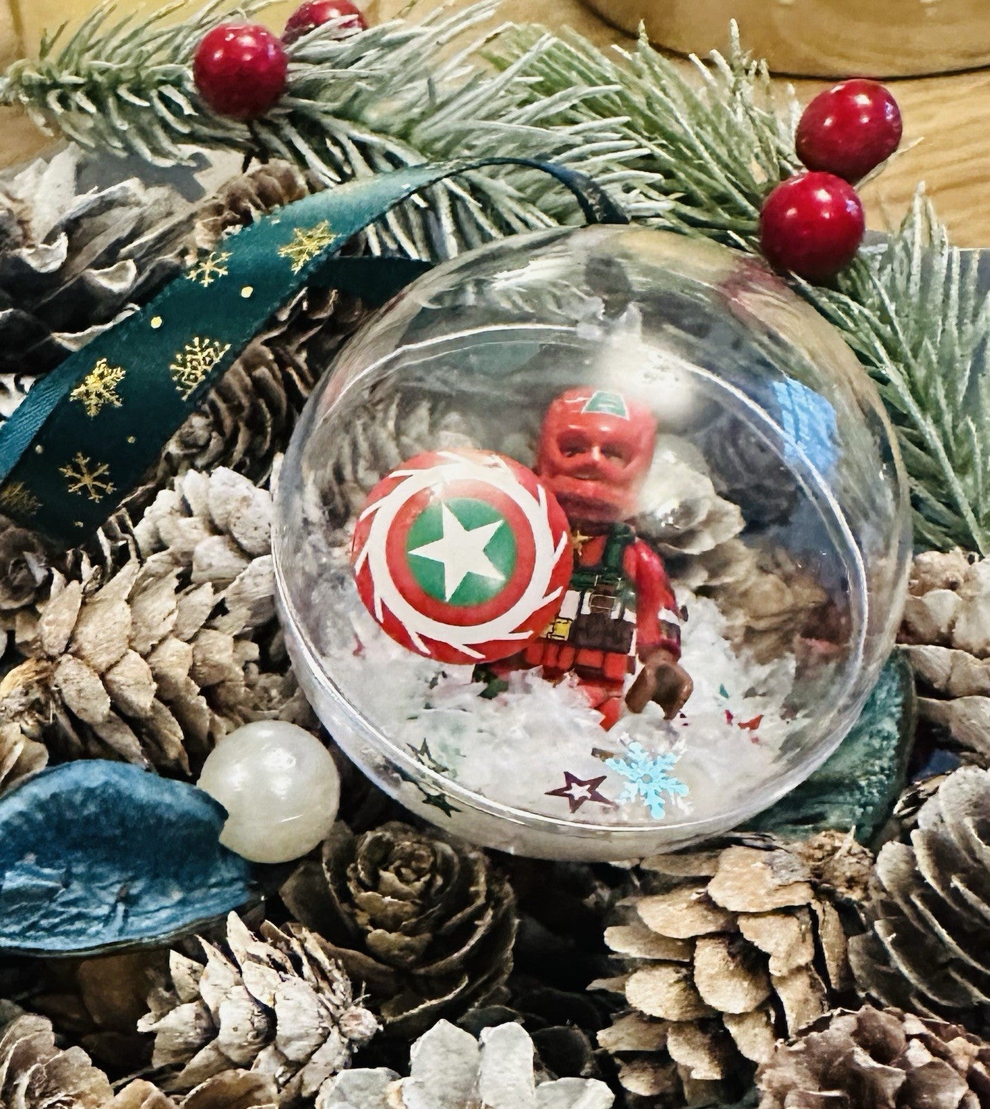 Christmas Marvel Mini Figure Bauble Hanging Snowflake Tree 3D Spiderman Handmade