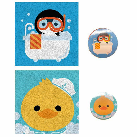 Christmas Kids magic flannel Penguin  Duck expanding face towel bath Gift