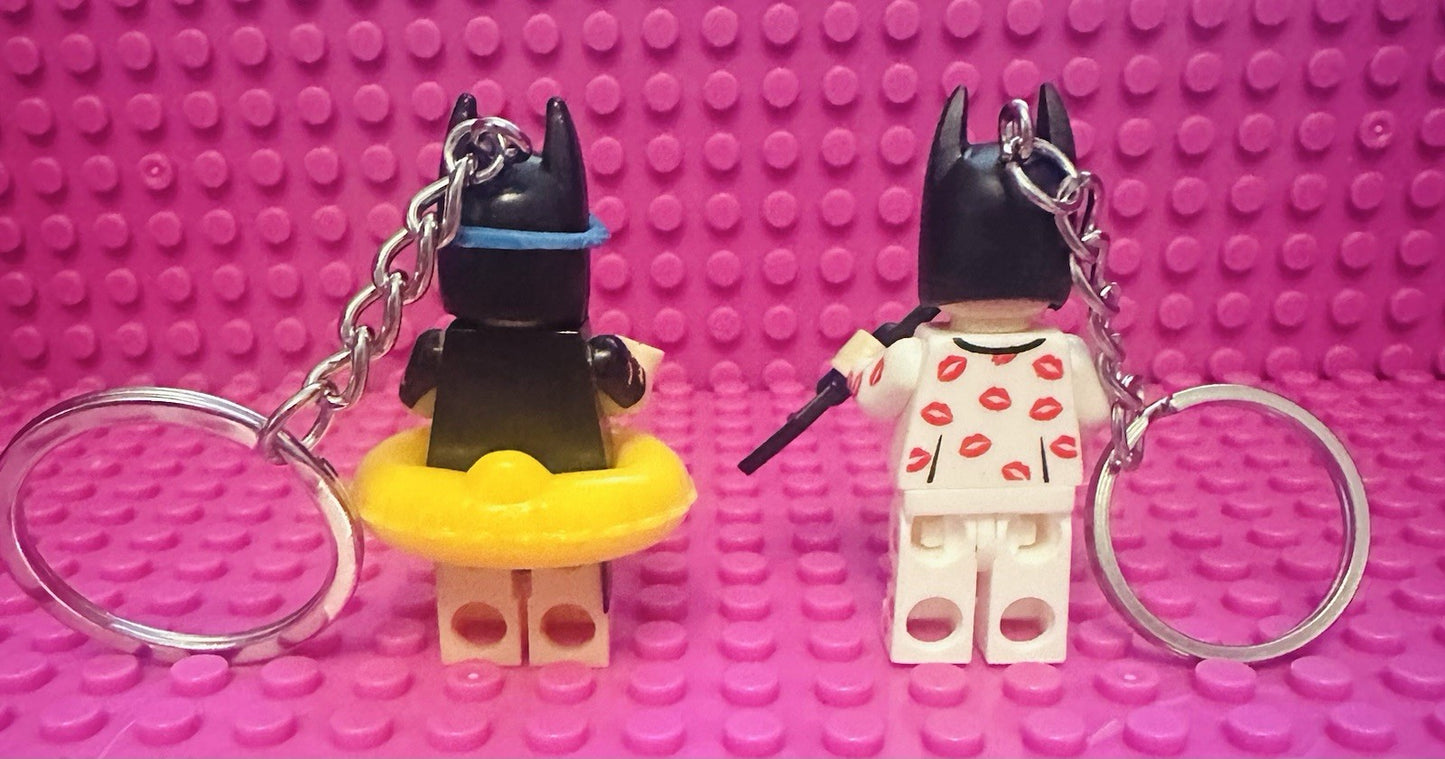Holiday Duck Batman Figure Keyring Mini Pink Fairy Blue Keychain Gift
