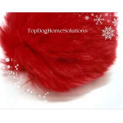 Christmas Furry Red Pom Pom Decorations Tree Hanging Rudolph Nose Bauble Ball