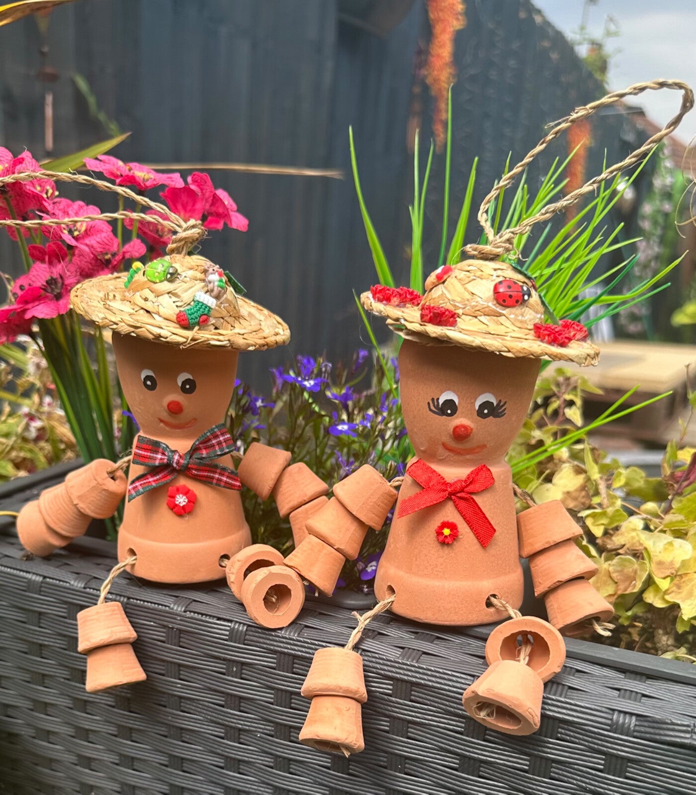 Flower Plant Pot Men Lady Terracotta Bill Ben Garden Ornament Mum personalise