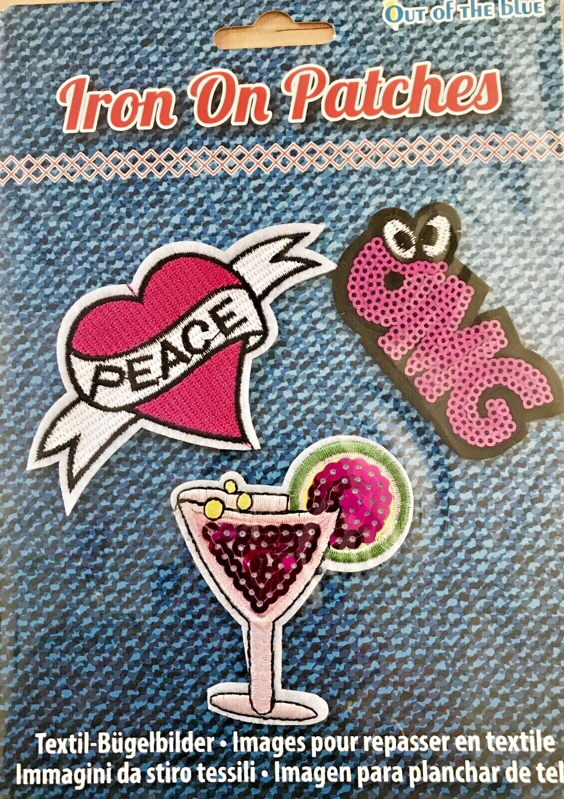 3 Sequin Motif Badges Clothes Fabric Patch Embroidered iron sew Appliqué Design