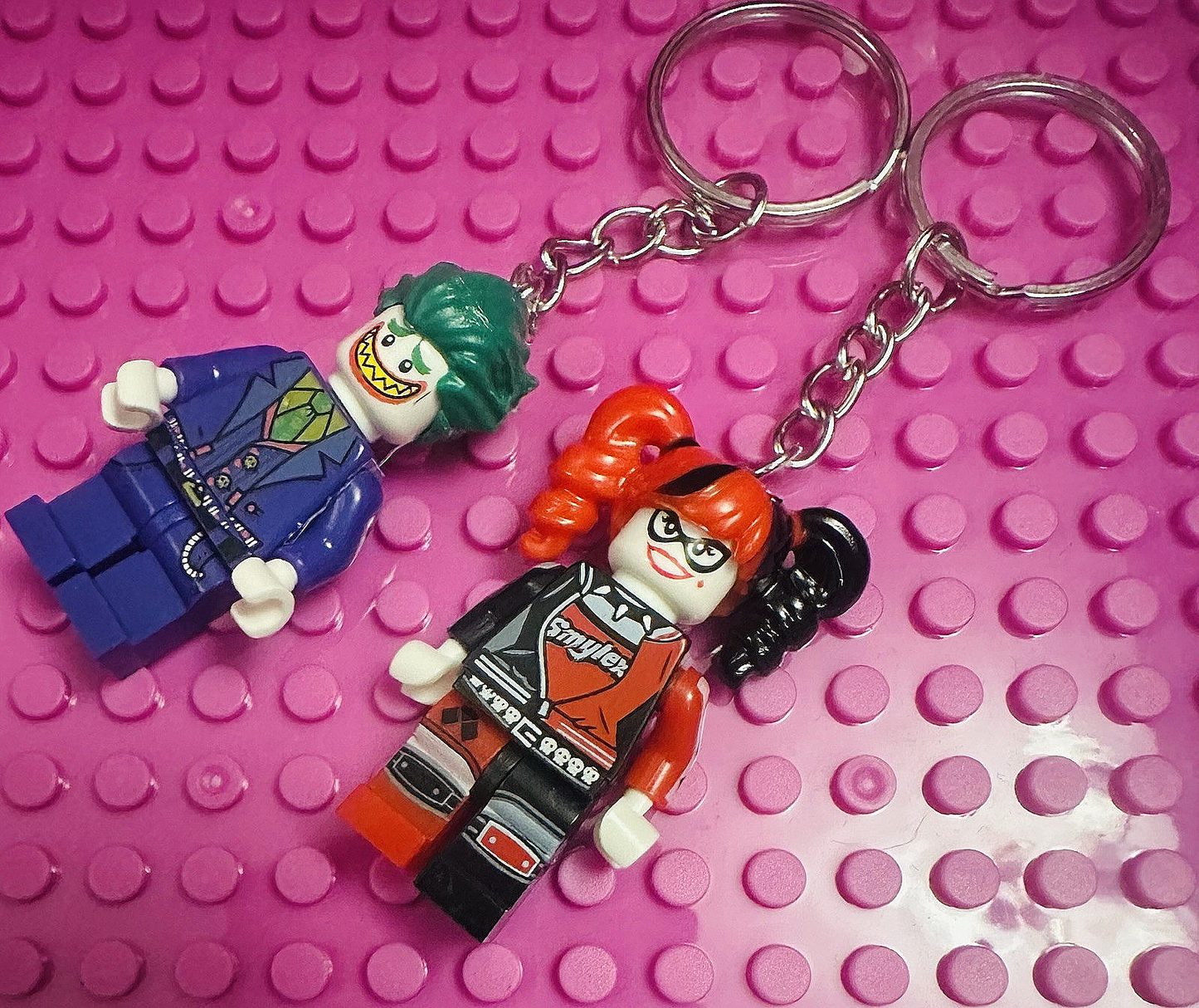 Joker & Harlequin 2 Couples Keyring Pink Batgirl DC Bag Charm Car Chain Key Gift
