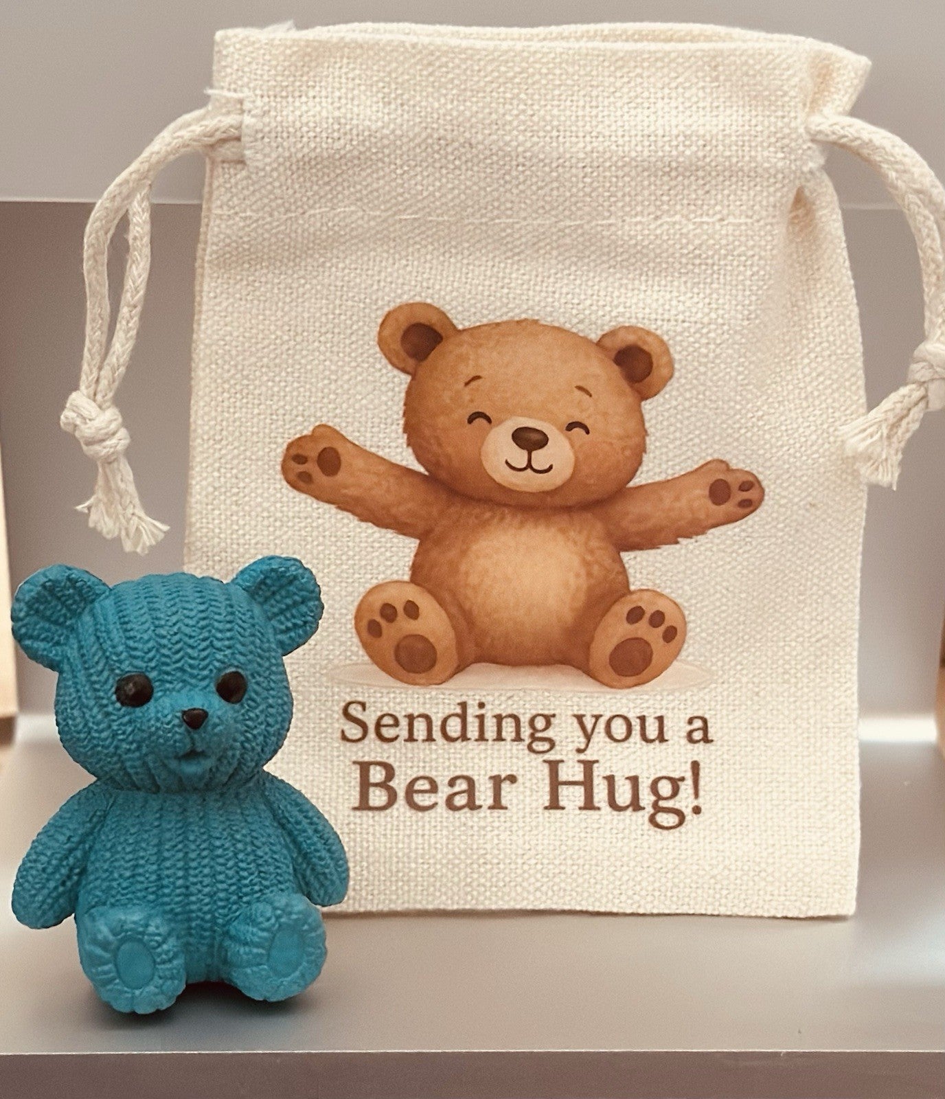 Pocket Bear Hug Teddy Worry Anxiety Gift Bag Love Good Luck Birthday positivity