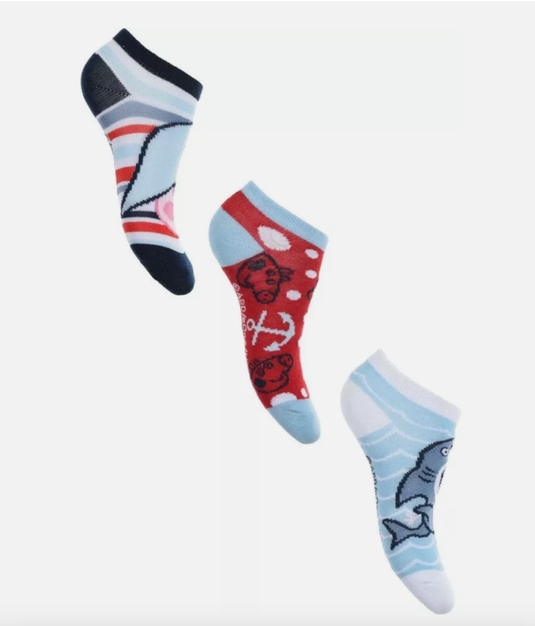 3 Kids Peppa Pig Socks 6 8 9 11 12 trainer invisible secret socks Pk 3 Girl Boy