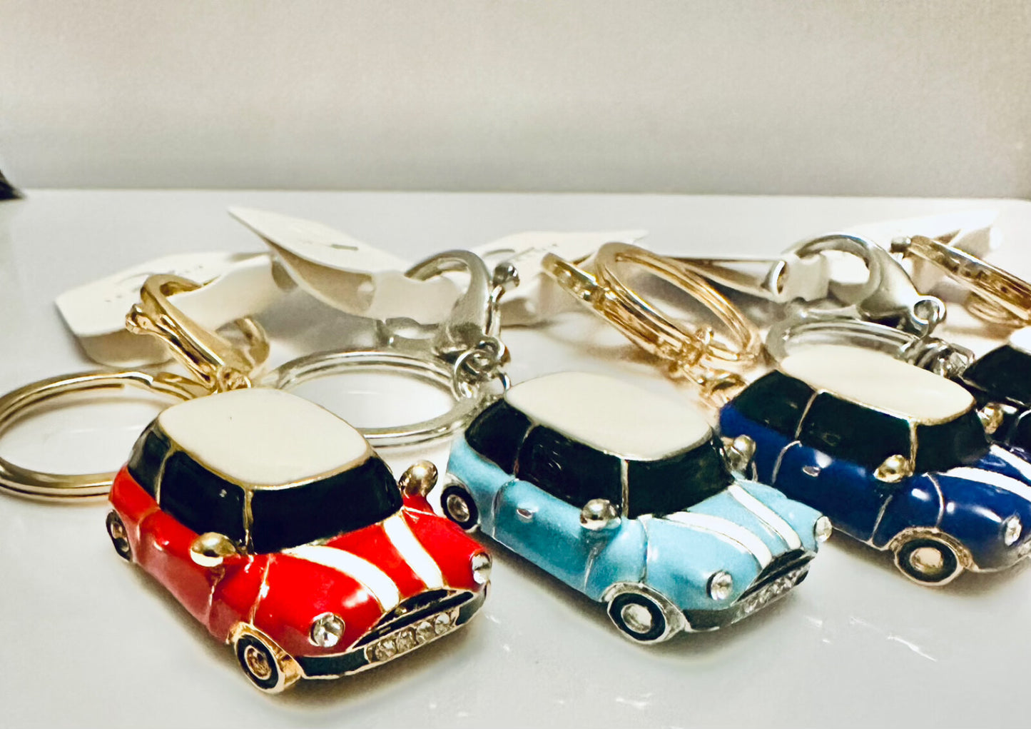 Mini Cooper Car Keyring Key Chain Gift Blue/Red/Black/Wine Rhinestone Metal Gift