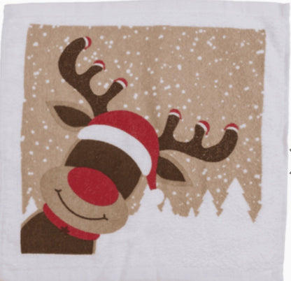 Christmas Magic Flannel Face Santa Rudolph Towel cloth Kids Bath Wash Xmas