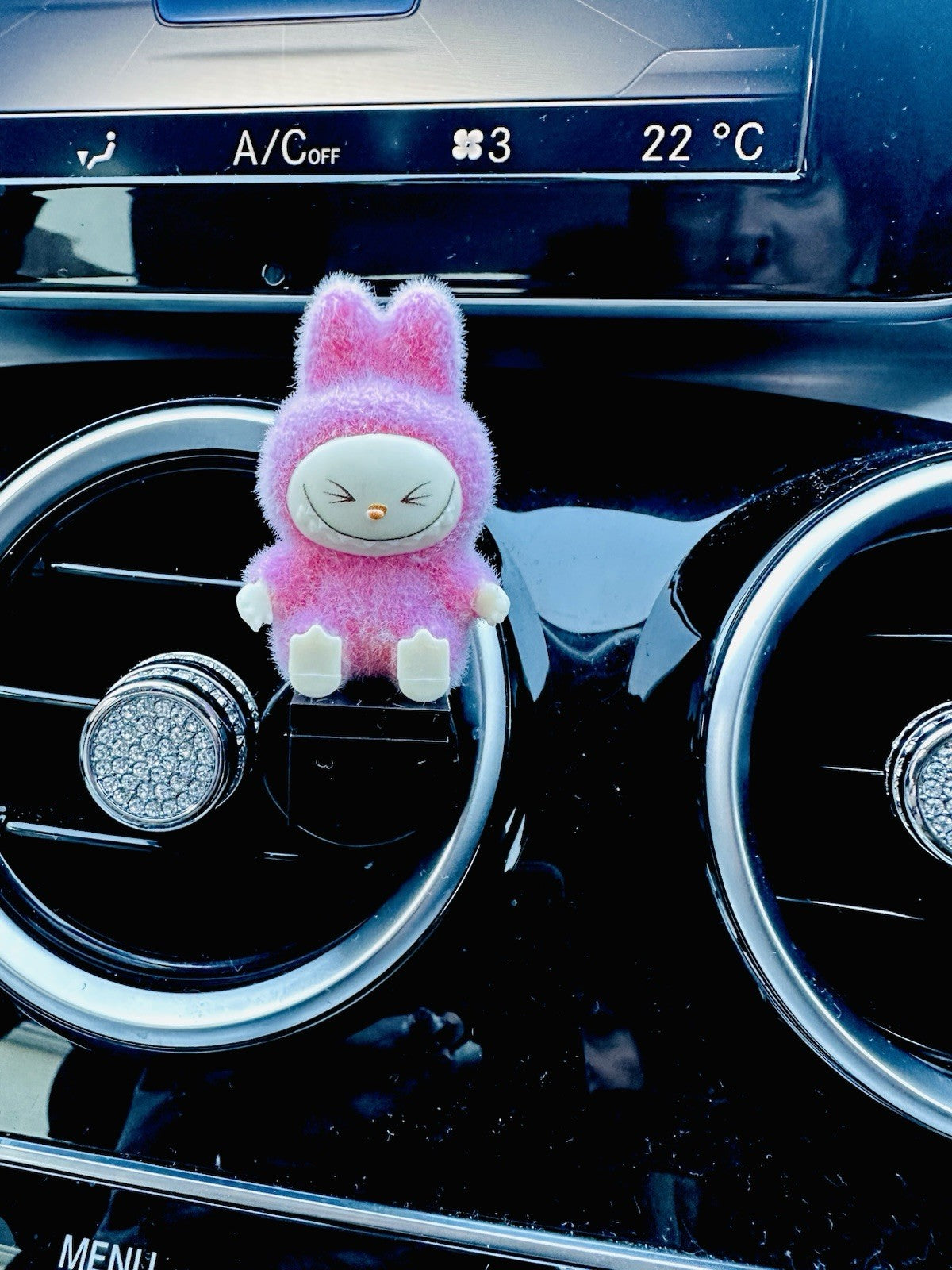 3D Monster Labububu Air Freshener Mini Figure flock Car Clip Vent Scent  Gift