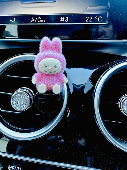 3D Monster Labububu Air Freshener Mini Figure flock Car Clip Vent Scent  Gift