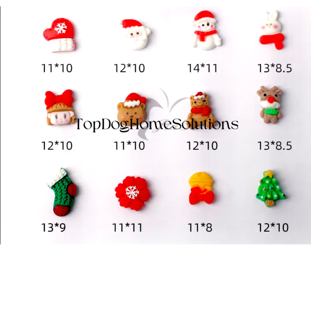 Mini Snowman Santa Rudolph Christmas tree FlatBack Embellishment Craft Cabachon