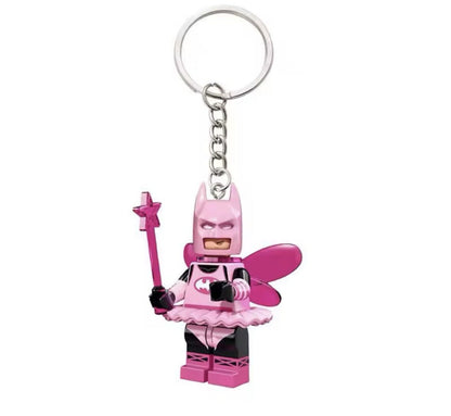 3D Fairy Batman 2 Couples Keyring Pink Batgirl DC Bag Charm Car Chain Key Gift