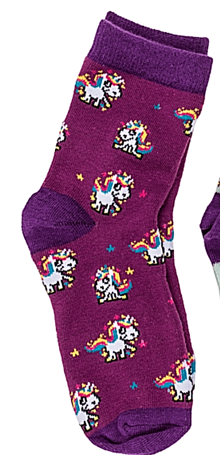 Unicorn Magic Flannel Socks Christmas Kids pair expanding travel Novelty Gift