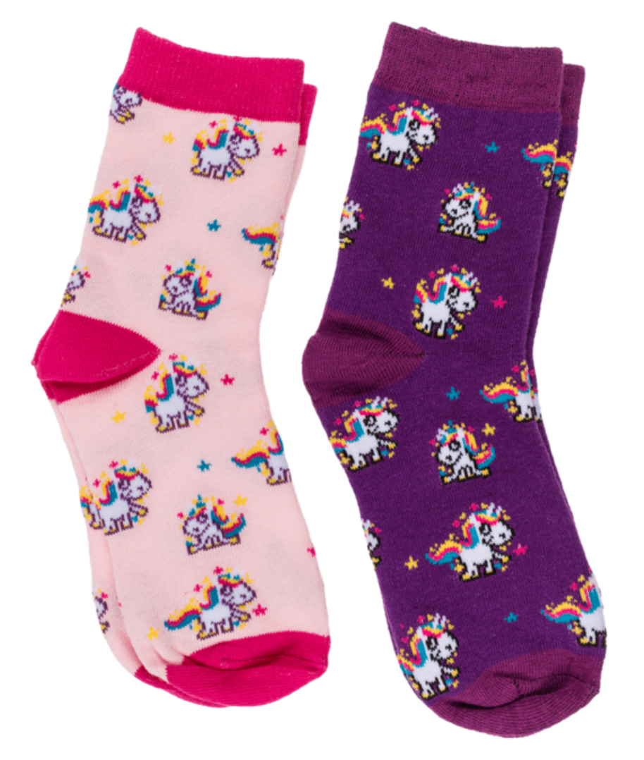 Unicorn Magic Flannel Socks Christmas Kids pair expanding travel Novelty Gift