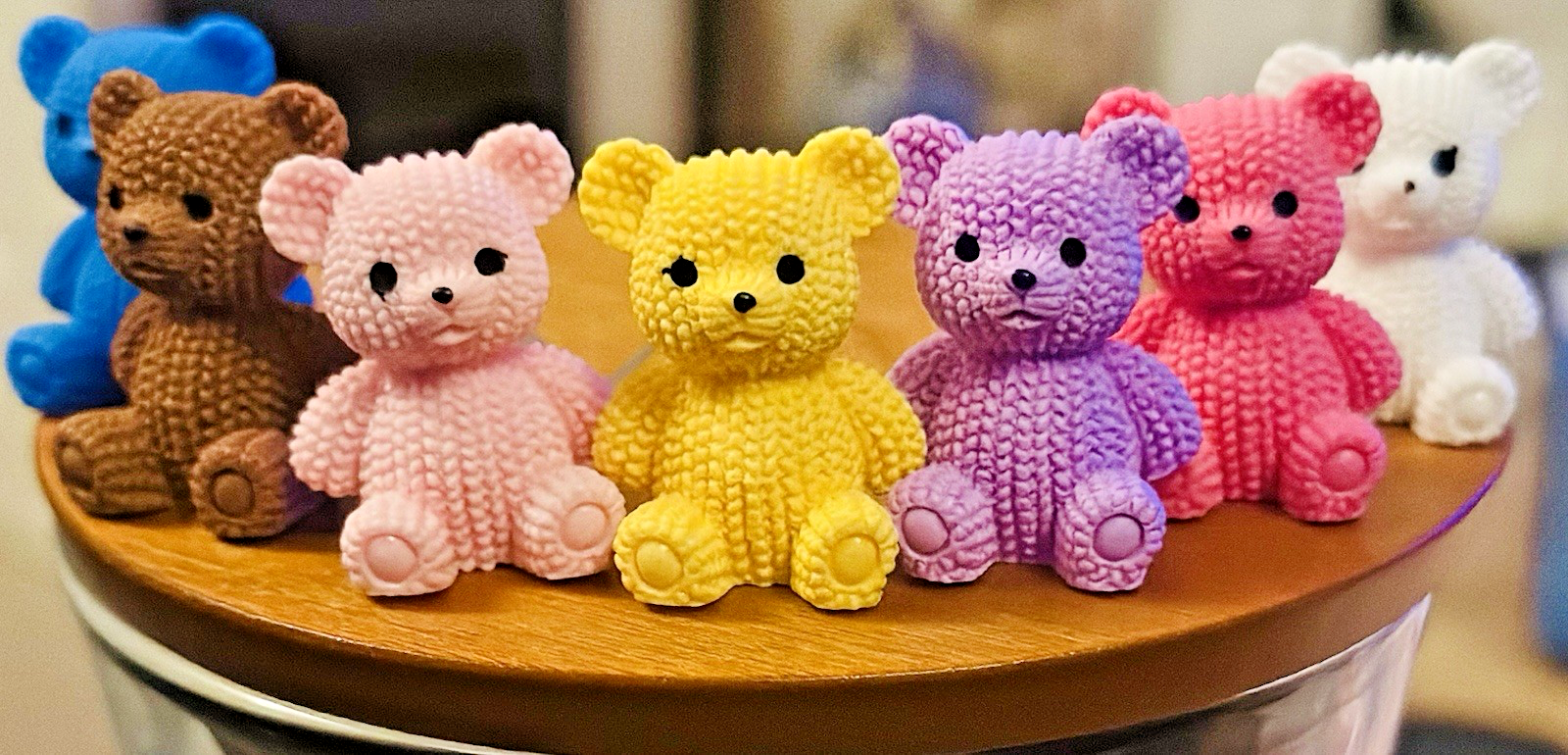 Mini Sitting Teddy Bear Figure Care Pink Brown Gift Love Cute Girlfriend Love
