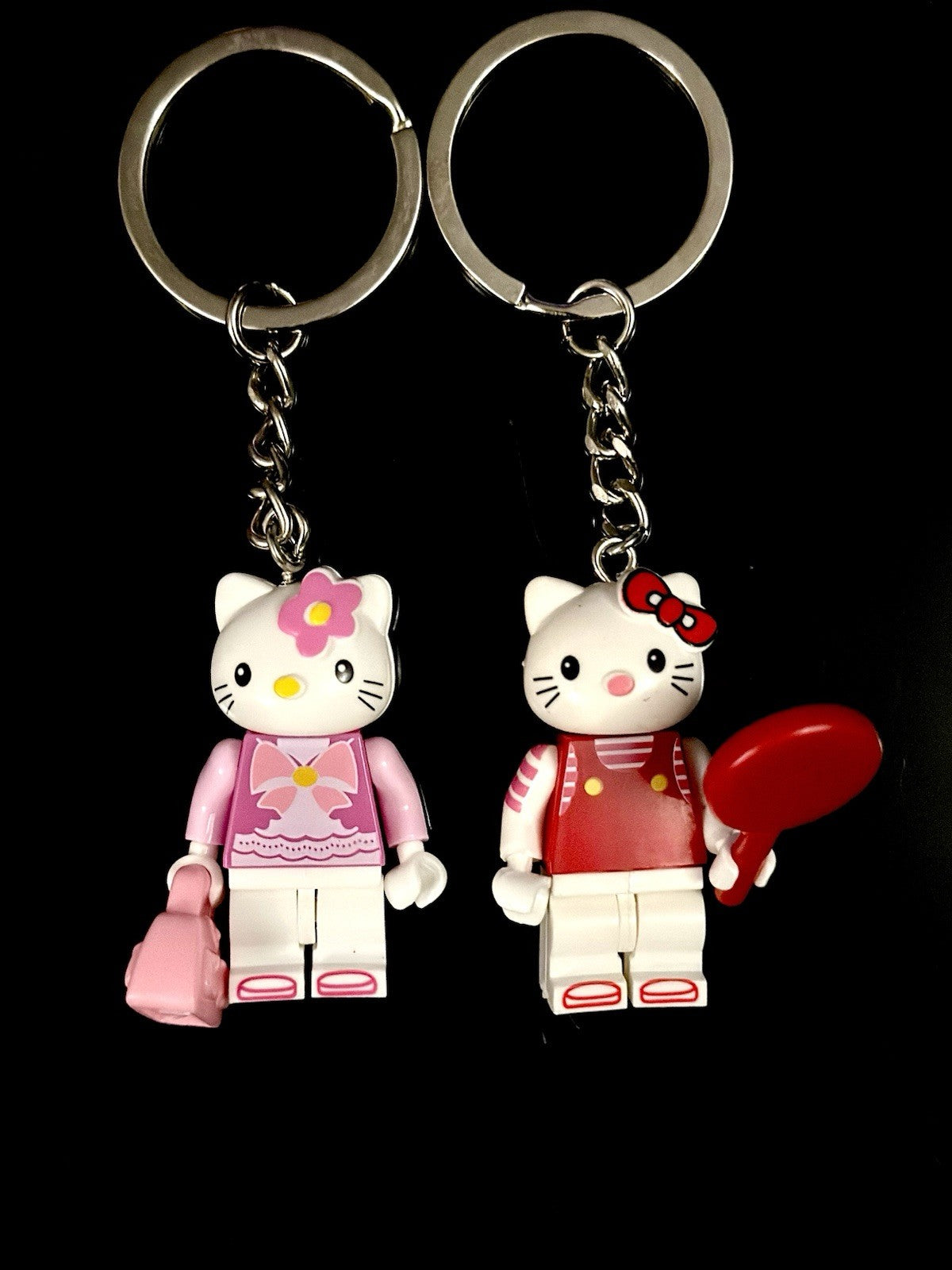 2 Cute Hello Kitty Spiderkitty Spider Man Set Pair Keyring Hearts Couples