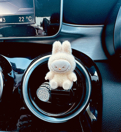 3D Monster Labububu Air Freshener Mini Figure flock Car Clip Vent Scent  Gift