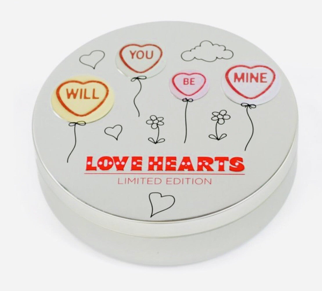 Valentines Day Love Hearts Sweet Tin + Lego Heart Kerings Girlfriend Boyfriend