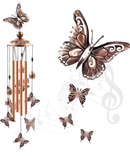 Animal Cat Dog Wind Chime Turtle Butterfly Outdoor Metal Home Patio Porch Garden