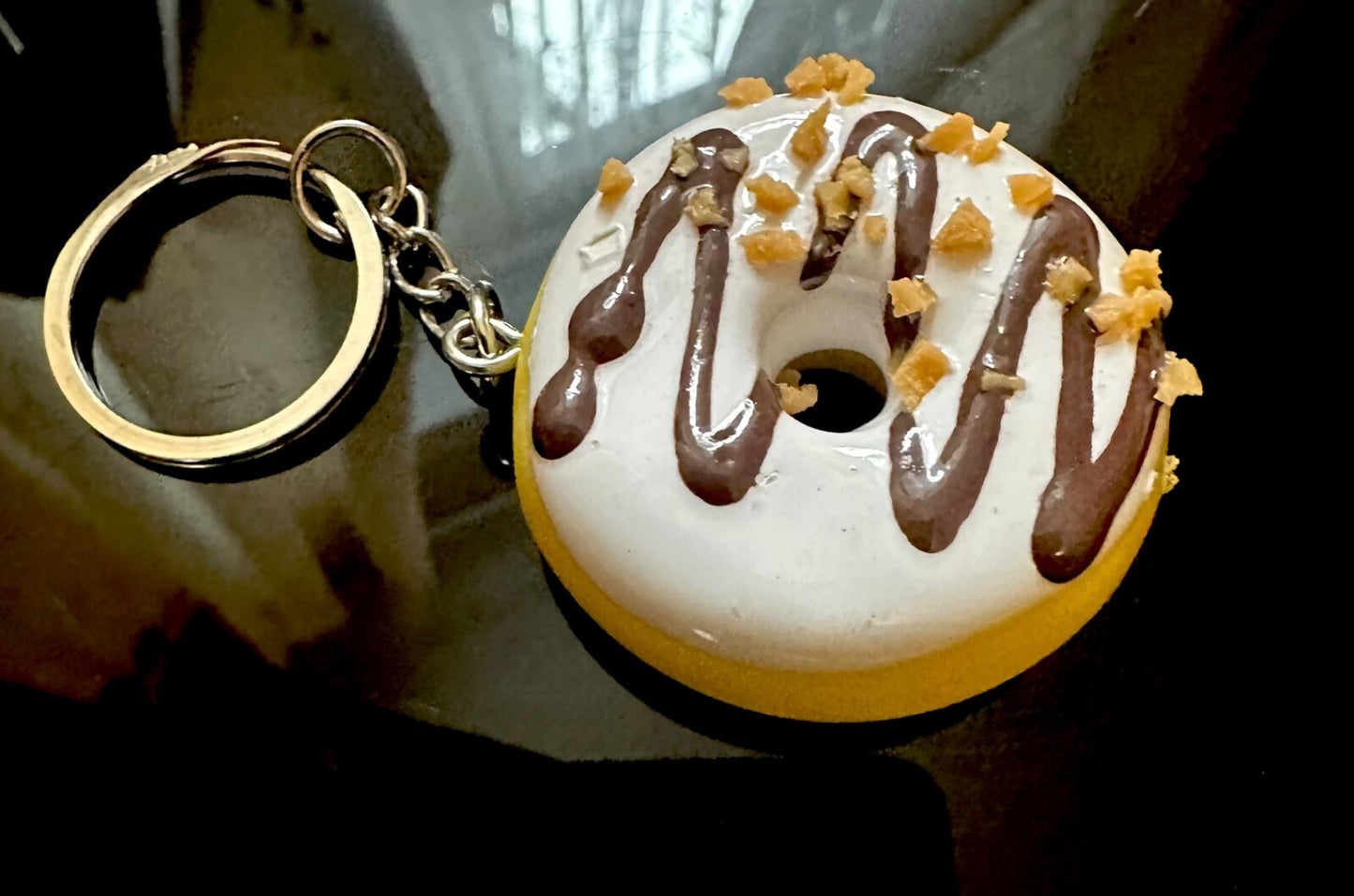 3D Donut Keyring Food Sweet Gift Cute Pink Chocolate sprinkles Car Key Chain