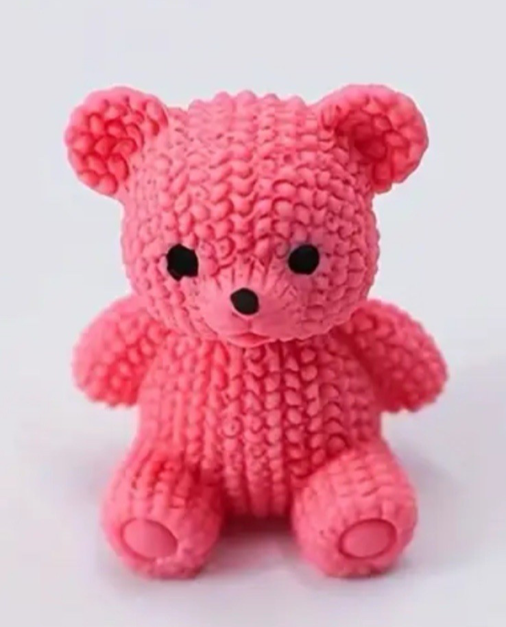 Mini Sitting Teddy Bear Figure Care Pink Brown Gift Love Cute Girlfriend Love