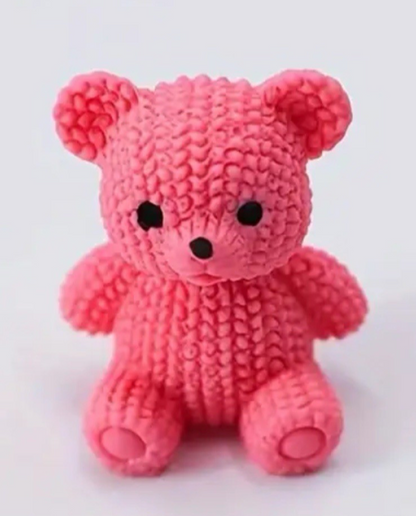 Mini Sitting Teddy Bear Figure Care Pink Brown Gift Love Cute Girlfriend Love
