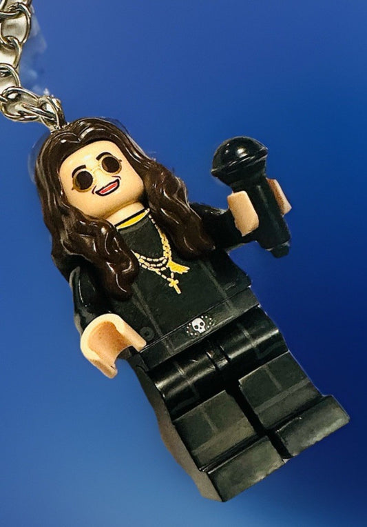 Rock Music Ozzy Osbourne Minifigure Keyring Bat Black Mini Figure Rock Band